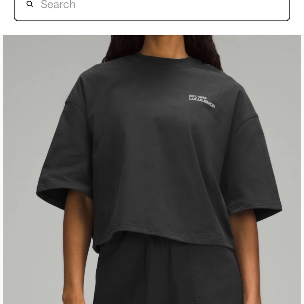 lululemon athletica Black Crewneck Tee with Logo